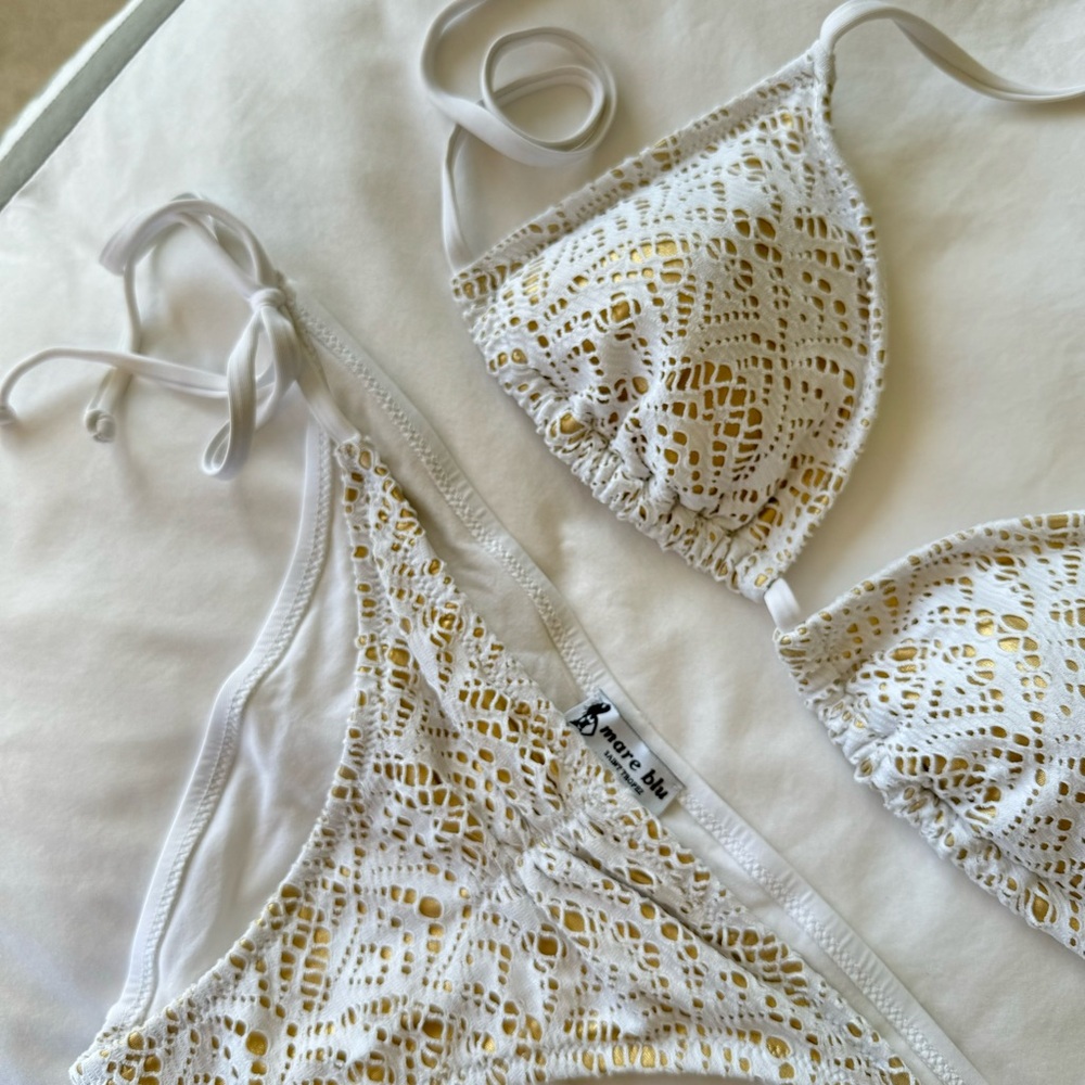 Mare Blu Saint Tropez White & Gold Bikini - Picture 4 of 6